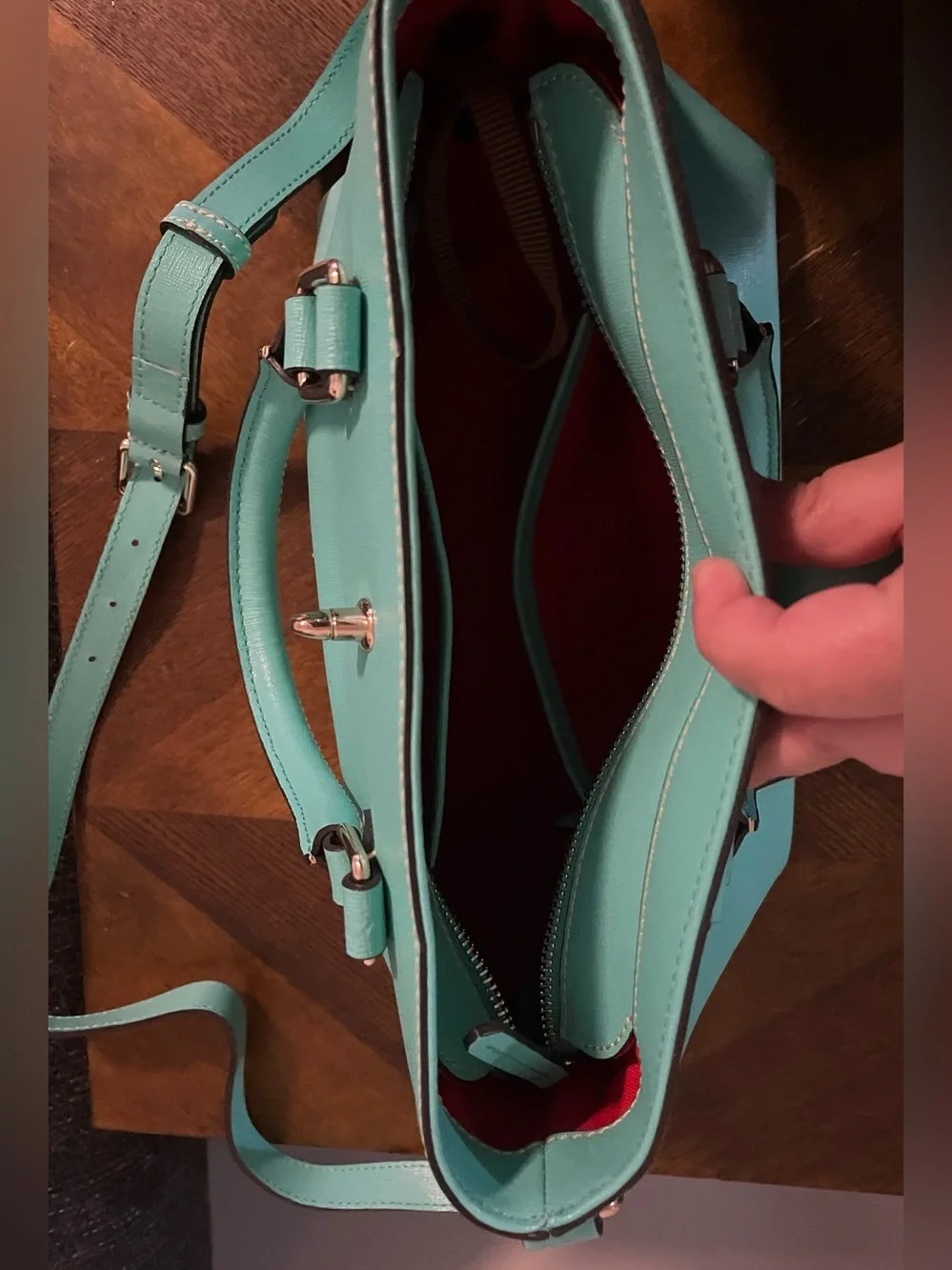 Dooney & Bourke Leather Satchel with Turn-Lock in Spearmint - NWOT